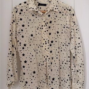 Equipment x Kate Moss "Slim Signature" clean star print silk blouse